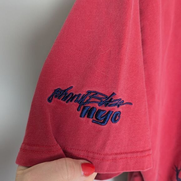 Vintage Johnny Blaze T-Shirt XL Red Black NYC Graphic Wrap Front to Back 90s Sty - Picture 10 of 12